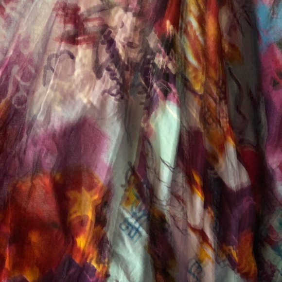 Colorful maxi dress puff sleeves - Picture 6 of 6